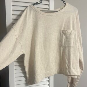 Women's Cream Sweater with Pocket